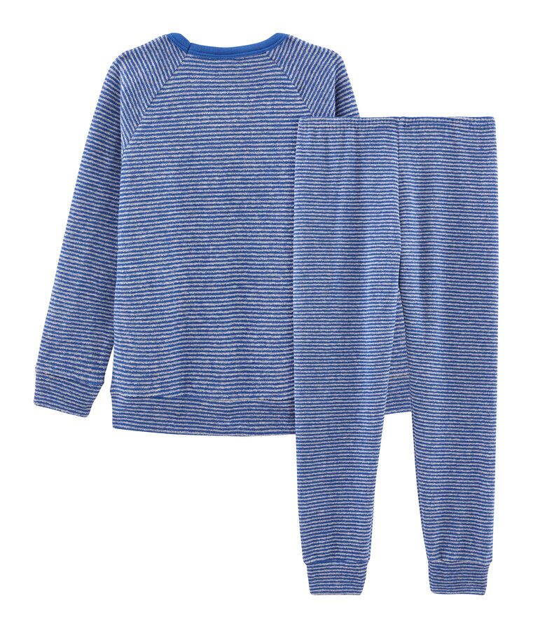 Boys' Pyjamas in Extra Warm Brushed Terry Towelling MAJOR blue/SUBWAY grey