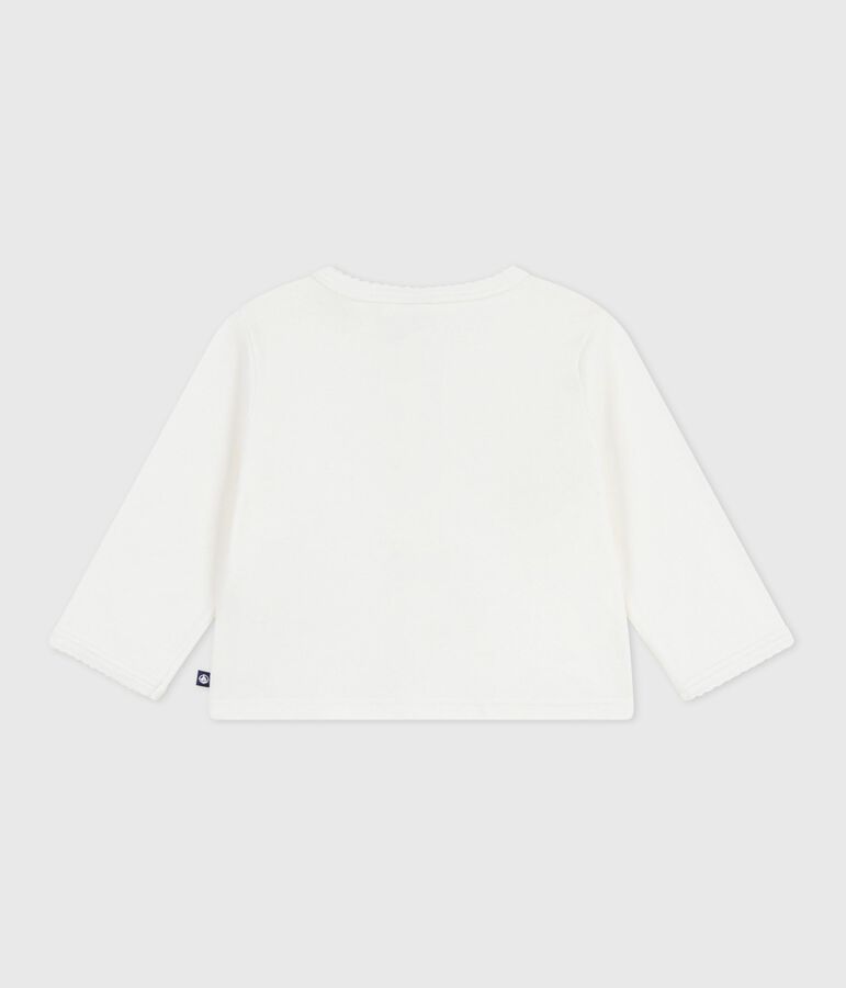 Babies' plain cotton cardigan white
