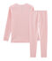 Girls' Snugfit Ribbed Pyjamas CHARME pink/MARSHMALLOW white