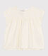 Babies' short-sleeved blouse in cotton with a mini heart print