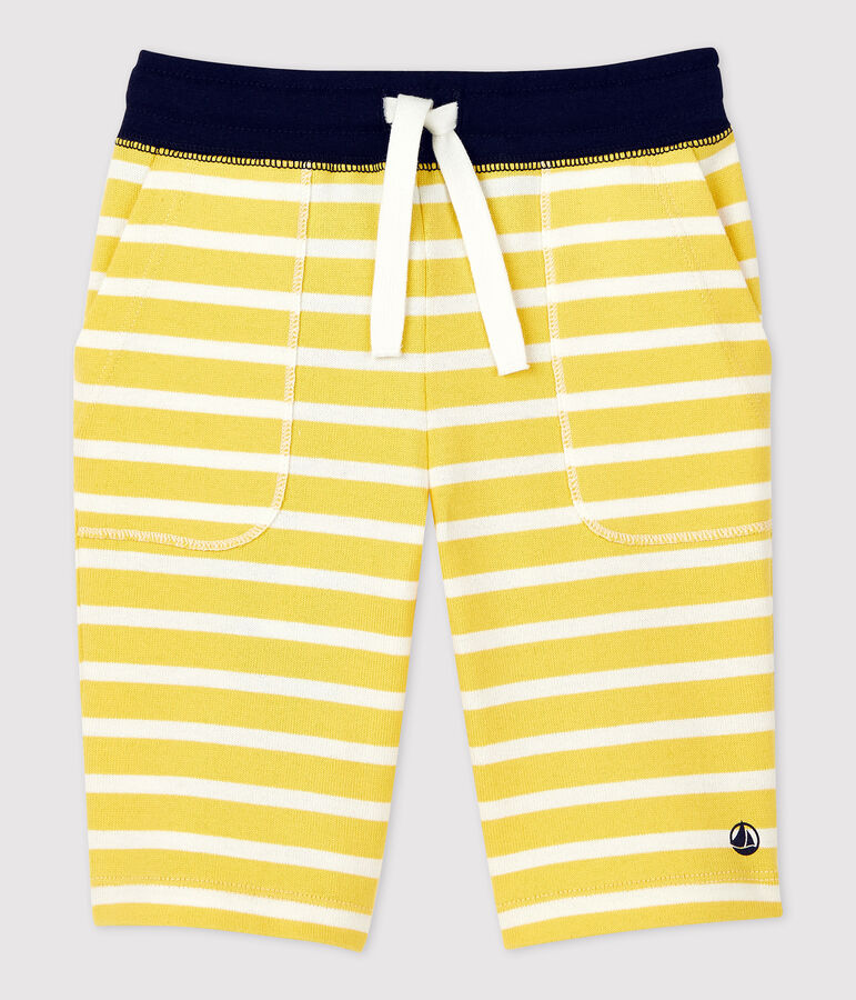Boys' Cotton Bermuda Shorts yellow/white