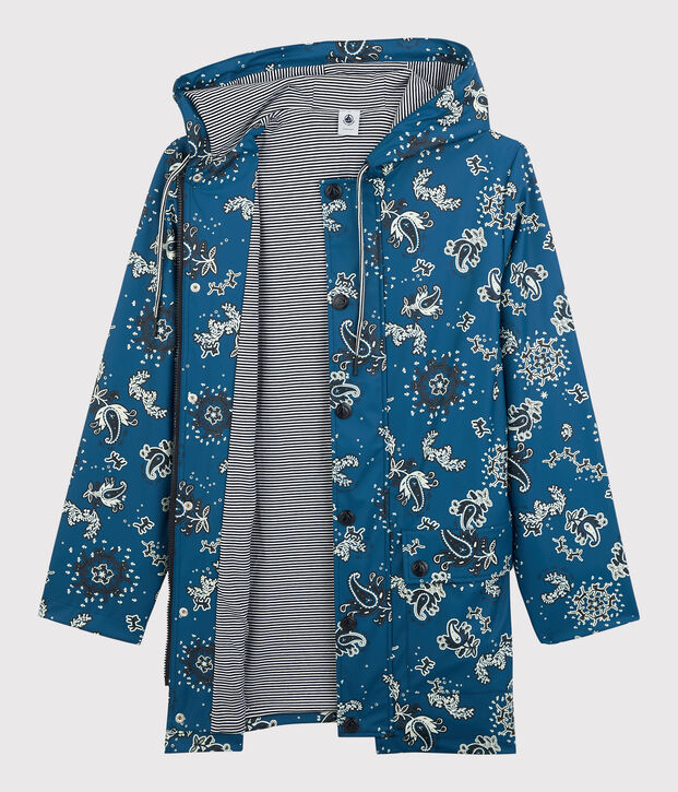 Iconic Recycled Fabric and Organic Cotton Raincoat blue
