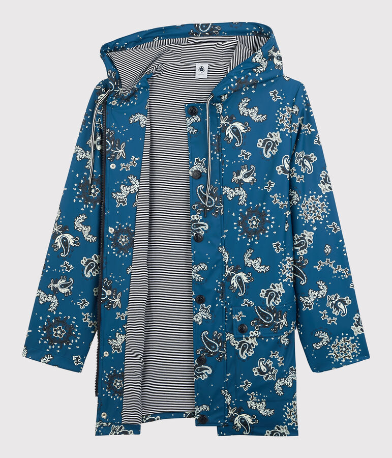 Iconic Recycled Fabric and Organic Cotton Raincoat blue