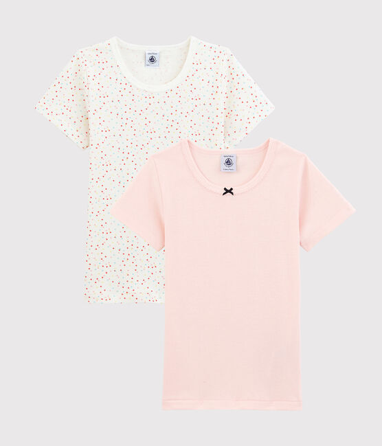 Girls' Multicoloured Spots Short-Sleeved Organic Cotton T-Shirts - 2-Pack variante 1