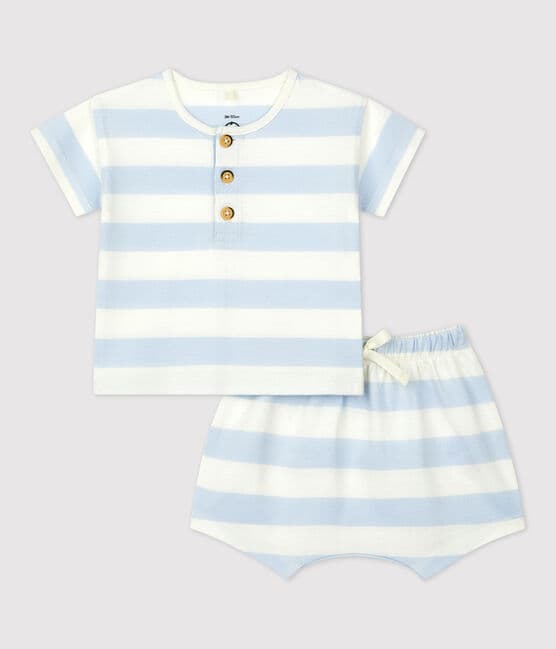 Babies' Jersey Striped Clothing - 2-Piece Set PLEINAIR /MARSHMALLOW