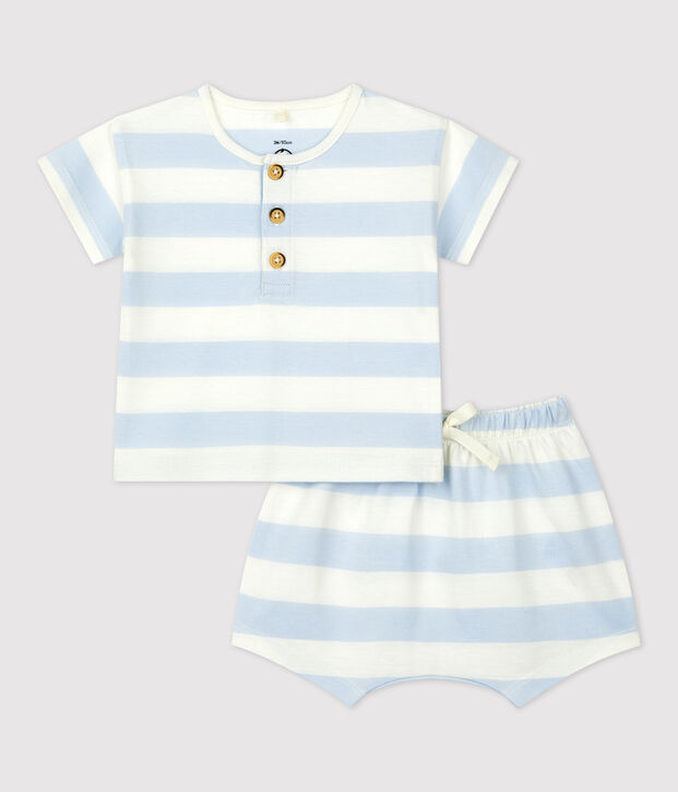 Babies' Jersey Striped Clothing - 2-Piece Set blue/white