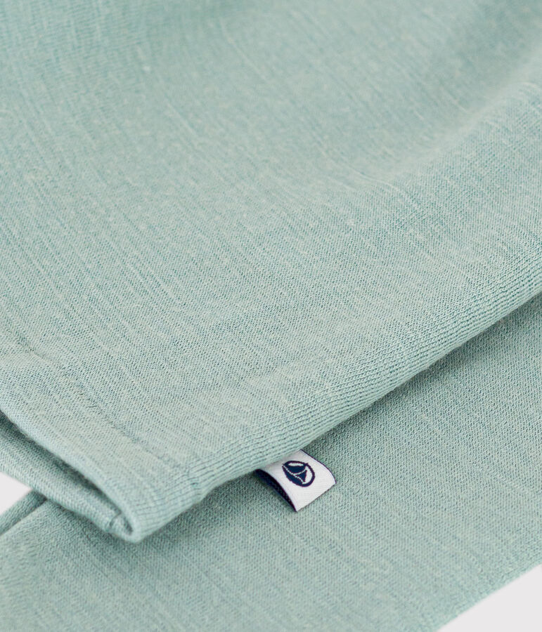 Children's Unisex Long-Sleeved Wool and Cotton T-Shirt green