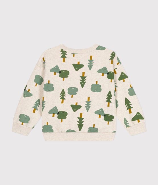 Boys' fleece sweatshirt MONTELIMAR beige/MULTICO white