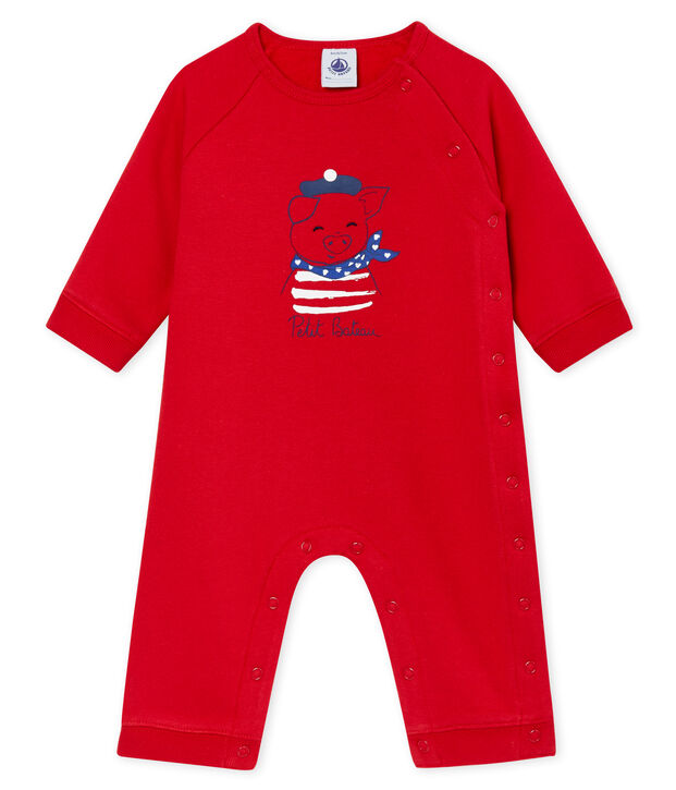 Unisex Babies' Fleece Bodysuit red