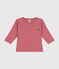 Babies' long-sleeved cotton T-Shirt ROSEWOOD pink