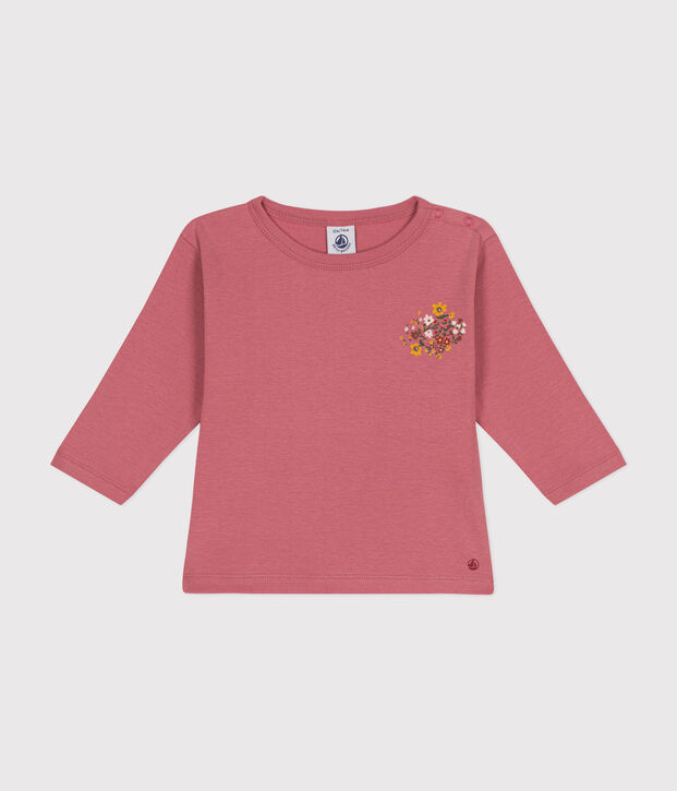 Babies' long-sleeved cotton T-Shirt pink