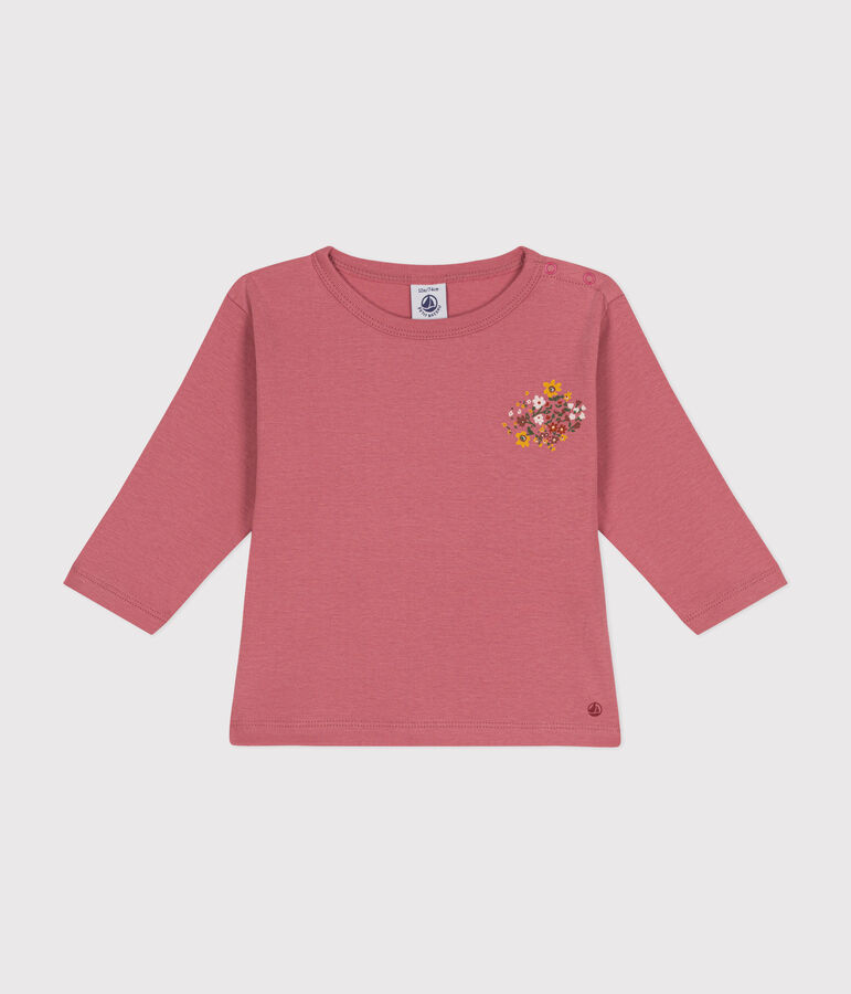 Babies' long-sleeved cotton T-Shirt pink