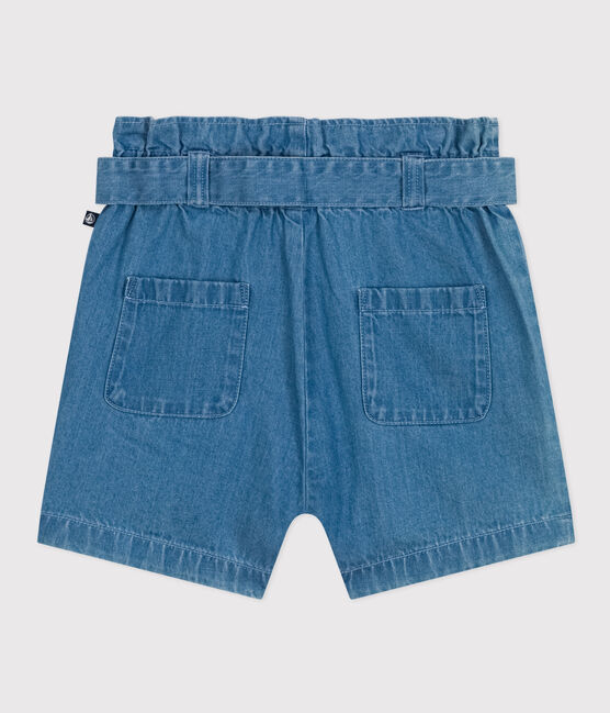 Girls' Light Denim Shorts DENIM CLAIR blue