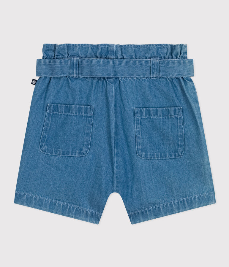 Girls' Light Denim Shorts blue
