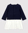 Babies' Quilted Dress SMOKING blue/MARSHMALLOW white