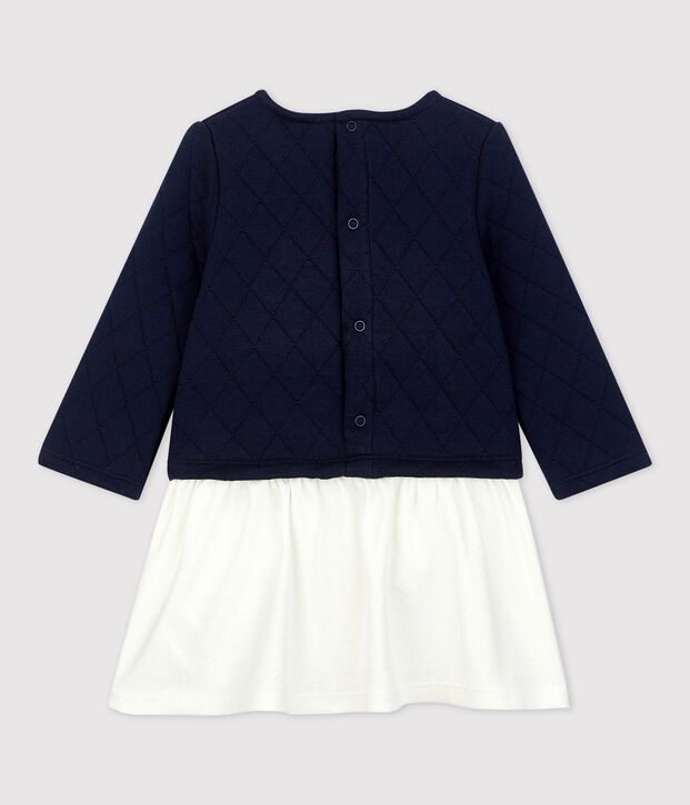 Babies' Quilted Dress blue/white