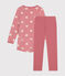 Children's heart print velour nightdress ROSEWOOD pink/MARSHMALLOW