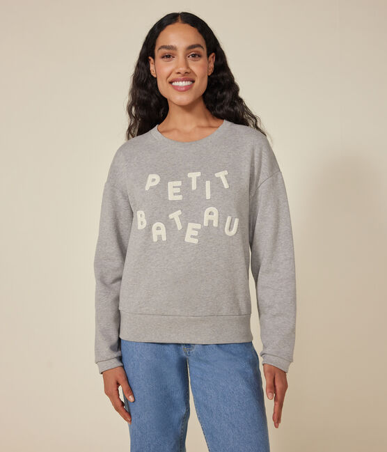 Women's fleece sweatshirt CHATON CHINE grey