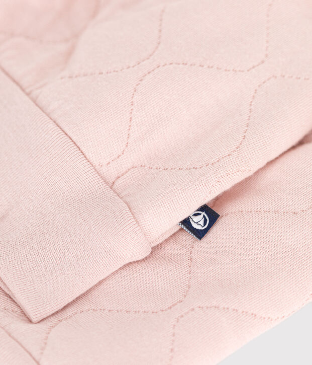 Babies' Quilted Tube Knit Baseball Jacket pink