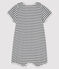 Baby Girls' Rib Knit Playsuit MARSHMALLOW white/SMOKING blue