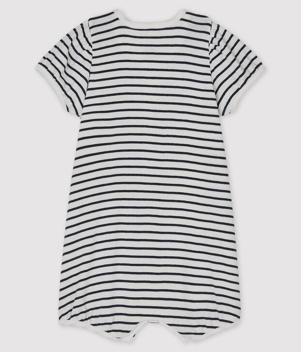 Baby Girls' Rib Knit Playsuit white/blue