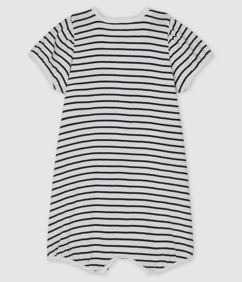 Baby Girls' Rib Knit Playsuit white/blue