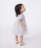 Babies' short-sleeved floral print cotton dress MARSHMALLOW white/MULTICO white