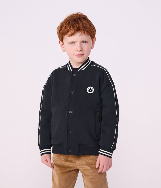 Children's varsity-style jacket in plain cotton SMOKING