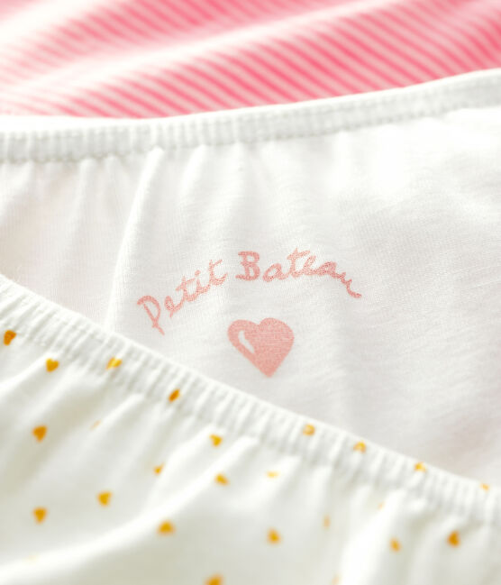 Girls' Heart Print Cotton Hipsters - 3-Pack variante 1
