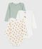 Pack of babies' long-sleeved leopard-print cotton bodies variante 1