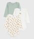 Pack of babies' long-sleeved leopard-print cotton bodies
