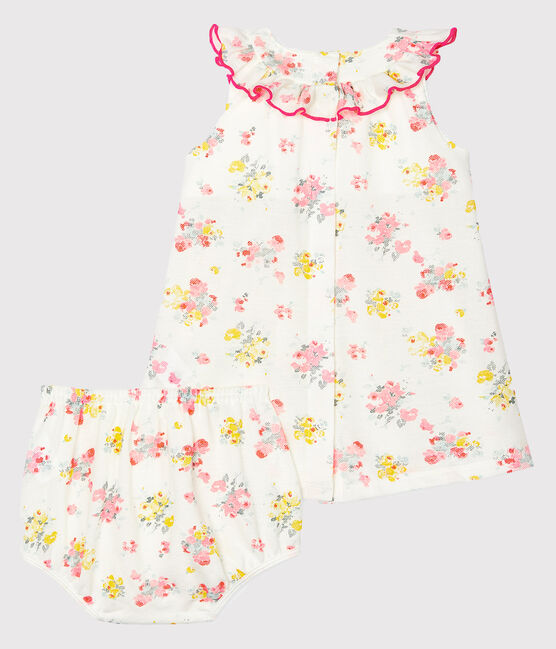 Baby Girls' Print Dress and Bloomers MARSHMALLOW white/MULTICO white