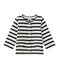 Baby girl's striped cardigan MARSHMALLOW white/SMOKING blue