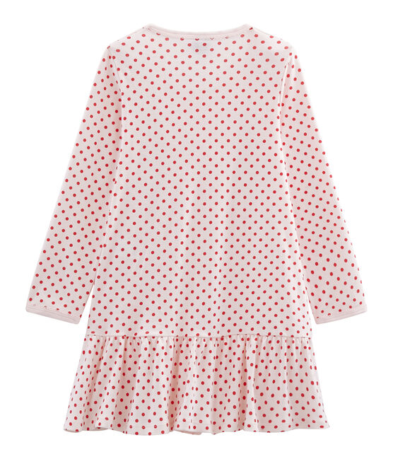 Girls' Ribbed Nightdress FLEUR pink/IMPATIENCE pink