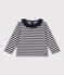 Babies' Super Fine Velour Blouse SMOKING blue/AVALANCHE