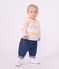 Babies' cotton Breton top white/multicolor