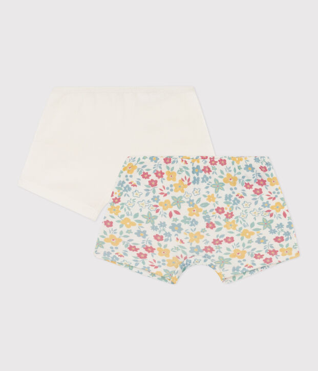 Girls' Floral Cotton Hipsters - Pack of 2 multicolor