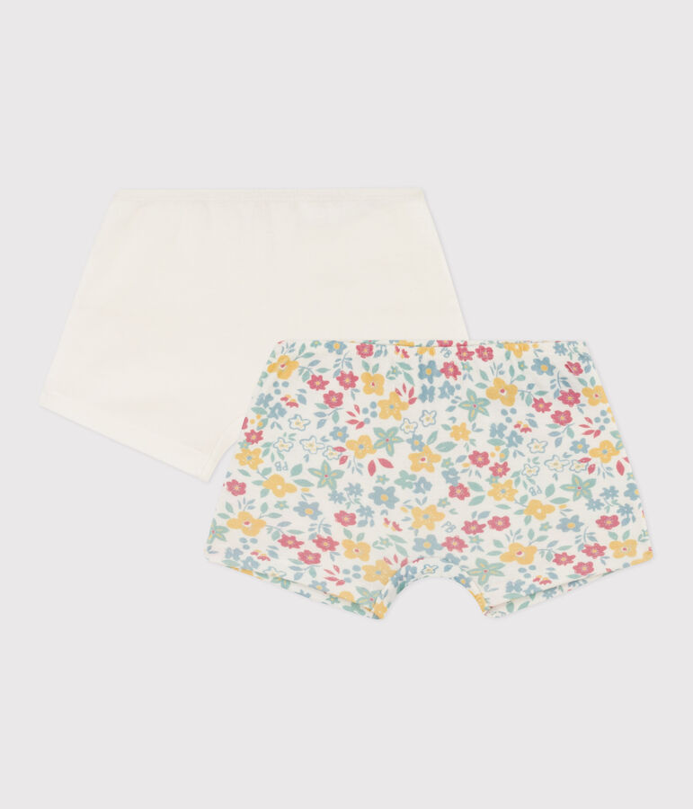 Girls' Floral Cotton Hipsters - Pack of 2 multicolor
