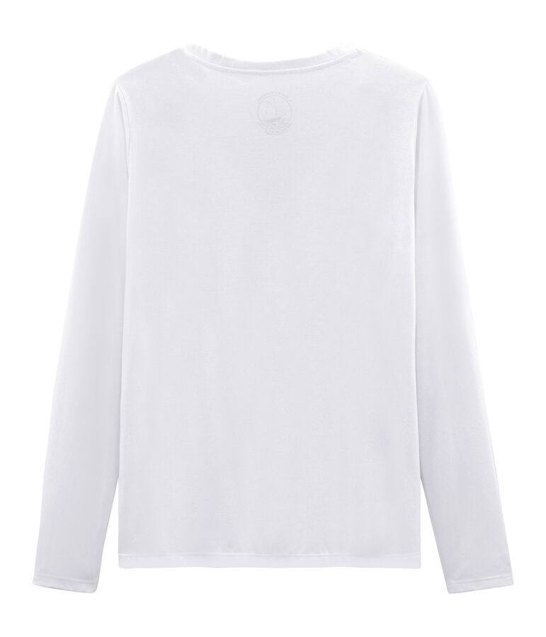 Women's Long-Sleeved Sea Island Cotton T-Shirt ECUME white