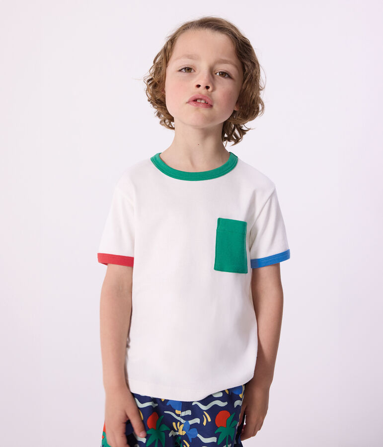 Children's short-sleeved cotton T-shirt white