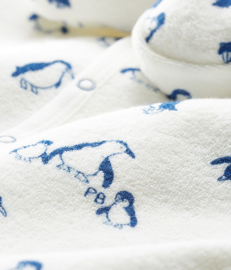 Baby Boys' Nightwear Set in Extra Warm Brushed Terry Towelling white/blue