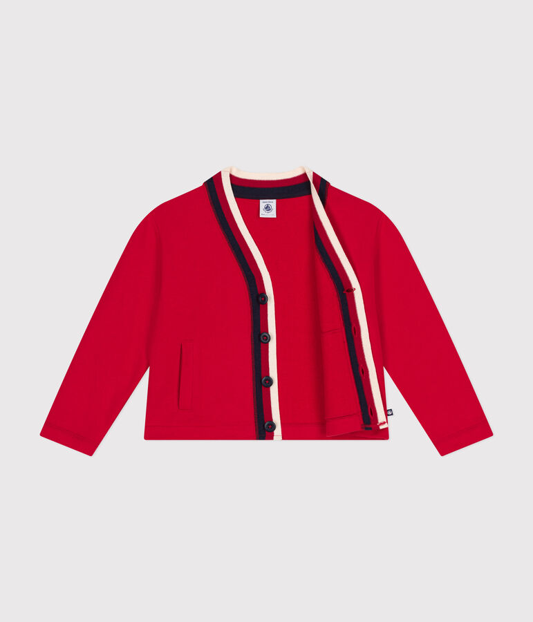 Boys' fleece cardigan red