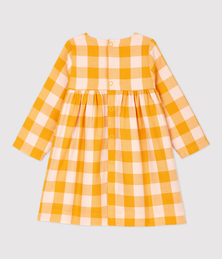 Babies' Flannel Dress yellow/pink