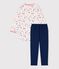 Girls' Organic Cotton Nightdress with Leggings MARSHMALLOW white/MULTICO white