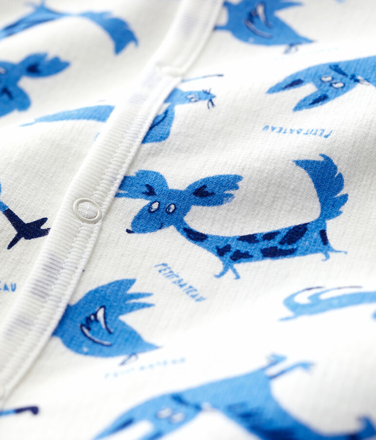 Babies' Decorative Print Fleece Sleepsuit MARSHMALLOW white/MULTICO white