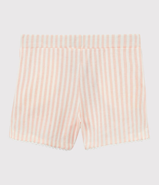 Girls' Jersey Shorts MINOIS pink/MARSHMALLOW white