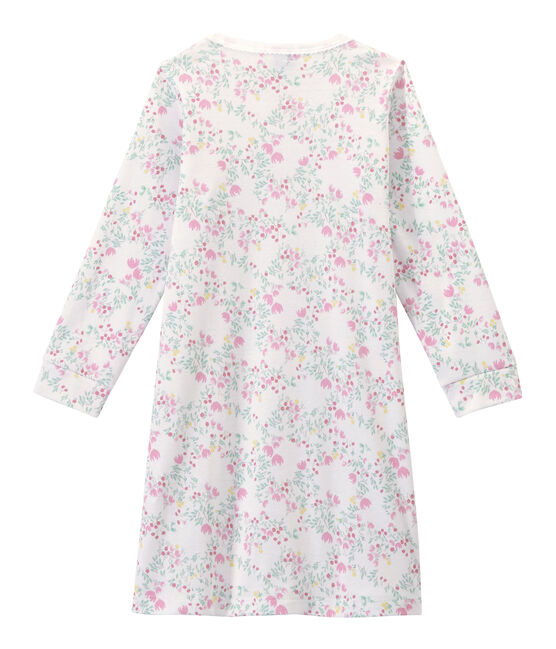 Chemise de nuit fille manches longues imprimée ECUME white/MULTICO white