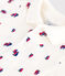 Babies' short-sleeved cotton body with a boat print MARSHMALLOW white/MULTICO white