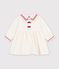 Babies' long-sleeved plain corduroy dress MILK