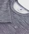 Children's long-sleeved stripy wool and cotton T-shirt SOIR blue/MARSHMALLOW